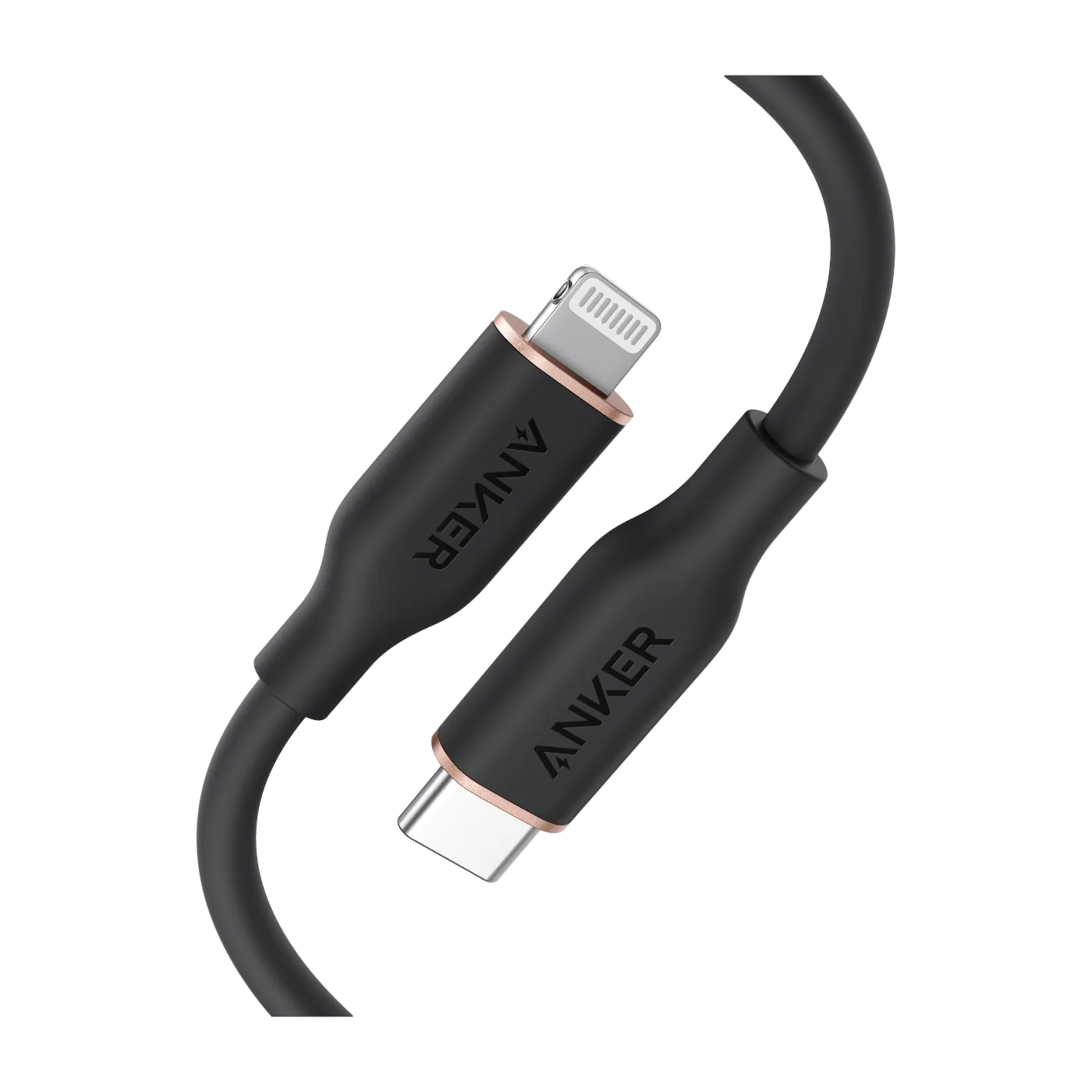 Anker 641 USB-C to Lightning (PowerLine III Flow) cable USB-C a Lightning · MFi · silicona · 0,9 m o 1,8 m — Titanio Tech