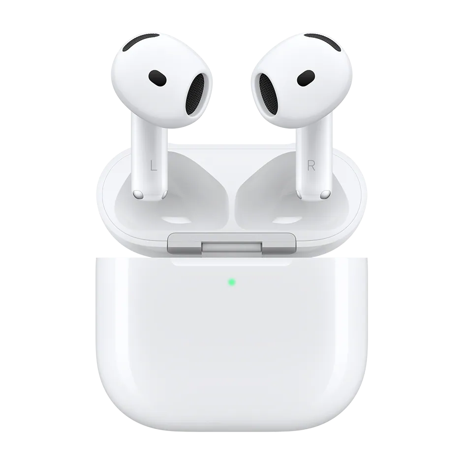 AirPods 5 con estuche de carga inalámbrica estuche inalámbrico (Qi, MagSafe, cargador del Watch) · volumen deslizando el dedo por el tallo — Titanio Tech