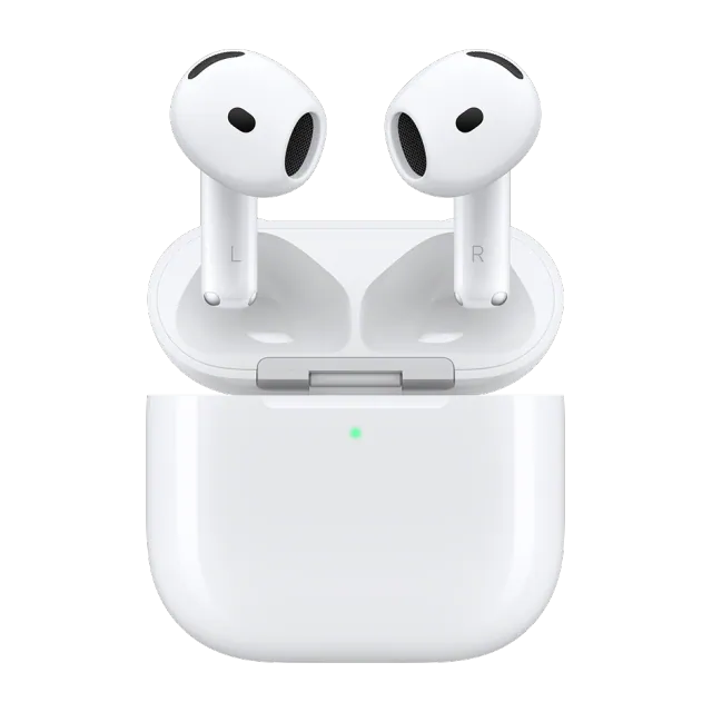 AirPods 5 con estuche de carga inalámbrica estuche inalámbrico (Qi, MagSafe, cargador del Watch) · volumen deslizando el dedo por el tallo — Titanio Tech