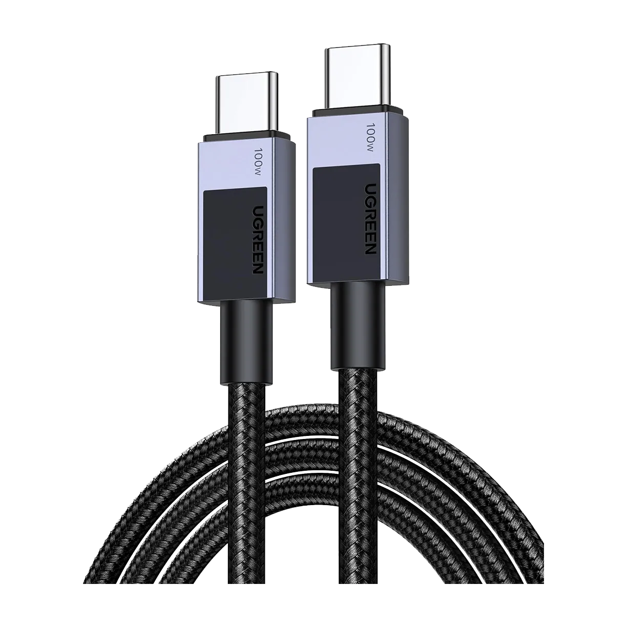 UGREEN USB-C to USB-C Cable 100W cabo USB-C × USB-C · 100 W · E-marker · 0,5 m, 1 m ou 2 m — Titanio Tech