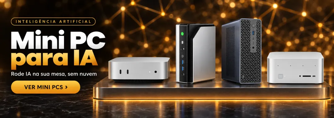 Mini PC para IA: rode IA na sua mesa, sem nuvem — Mac mini, GMKtec EVO-X2, Minisforum MS-S1 MAX e Beelink GTR9 Pro. Ver mini PCs