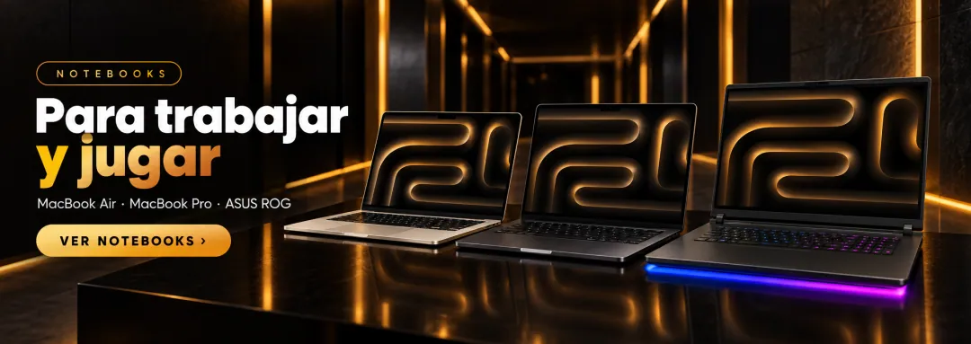 Notebooks para trabajar y jugar: MacBook Air, MacBook Pro y ASUS ROG. Ver notebooks