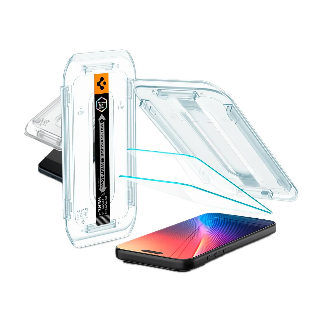 Película Spigen GLAS.tR EZ Fit iPhone 17 para iPhone 17 · vidro temperado · 2 películas + aplicador — Titanio Tech