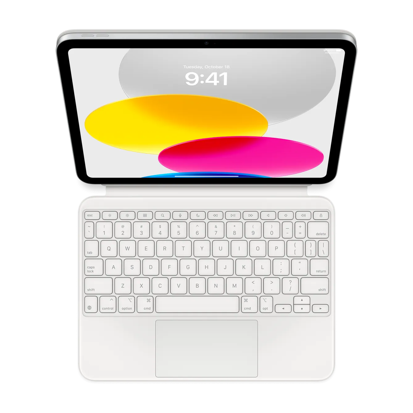 Magic Keyboard Folio para iPad (A16) blanco — Titanio Tech