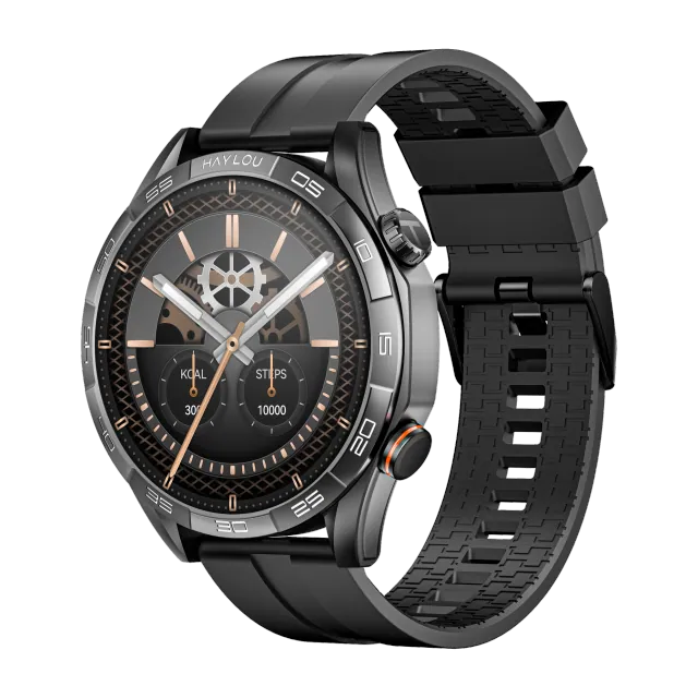 Haylou Solar 5 smartwatch redondo · AMOLED 1,58" · hasta 15 días · IP68 — Titanio Tech