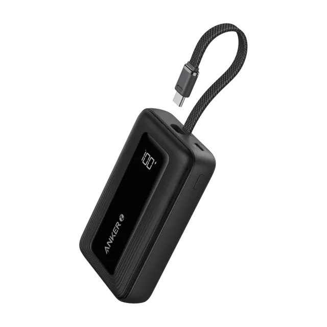 Anker Zolo Power Bank 10K 30W power bank 10.000 mAh · 30 W · cable USB-C integrado — Titanio Tech